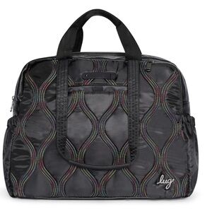 Lug Aviator Carry All Bag Black Rainbow Stitch